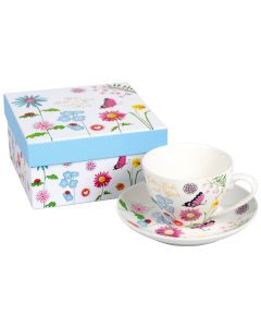 Tassen-Set in Geschenkbox 'Blaue Blumen'