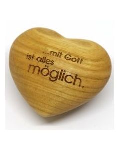 Holzherz 'Mit Gott ist alles möglich'