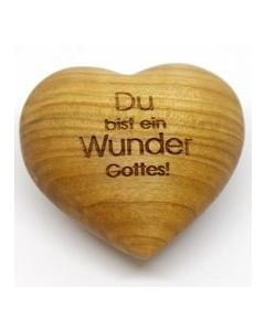 Holzherz 'Du bist ein Wunder Gottes'