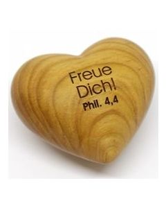 Holzherz 'Freue Dich! Phil.4,4'