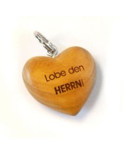 Holzherz-Anhänger 'Lobe den Herrn!'