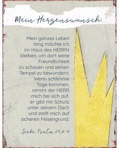 Metallschild 'Mein Herzenswunsch'