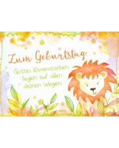Postkarte 'Zum Geburtstag' (Löwenstarken Segen) 1EX