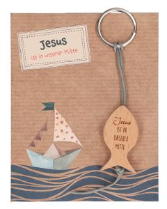 Schlüsselanhänger 'Jesus ist in unserer Mitte'