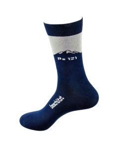 Socken 'beschützt - Ps 121' Gr. 37-41 dunkelblau