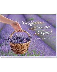 Haftnotizen 'Prüft alles und behaltet das Gute!             1. Thessalonicher 5,21'