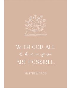 Postkarte 'With God all things are possible. Matthew 19:26'   12x