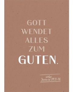 Postkarte 'Gott wendet alles zum Guten' 12 Ex.