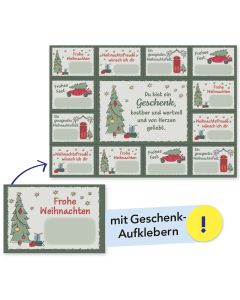 Aufkleber-Grußkarte Weihnachten 4 Ex.