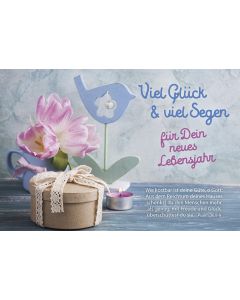 Faltkarte Geburtstag 'Viel Glück & viel Segen'