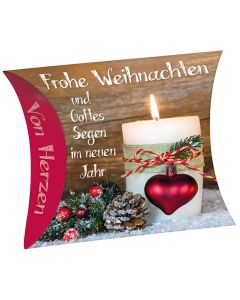 Herz-Seife 'Frohe Weihnachten und Gottes Segen im neuen Jahr'