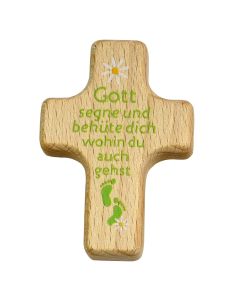 Handkreuz 'Gott segne und behüte dich wohin du auch gehst'  grün
