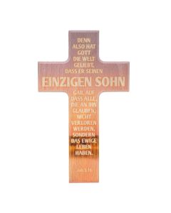 Wandkreuz 'Denn also hat Gott die Welt geliebt ... Johannes 3,16'