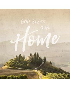 Metallschild 'God bless our Home'