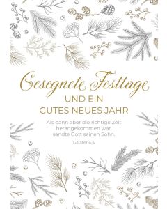 Postkarte 'Gesegnete Festtage und ein gutes neues Jahr'  12x